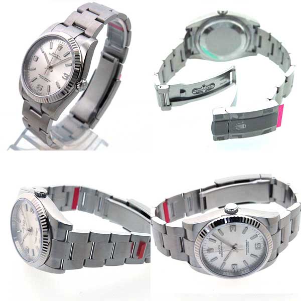 ロレックス ROLEX オイスターパーペチュアル 116034 シルバー369 18KWG