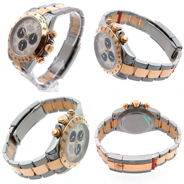 大量入荷 コンビ デイトナ ROLEX ロレックス 116523 自動巻 SS×YG 白/黒 時計