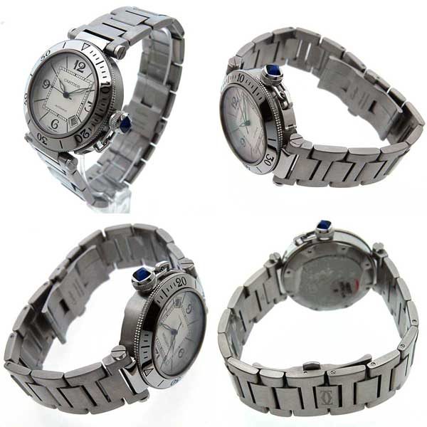 カルティエ CARTIER パシャ シータイマー W31080M7 SS シルバー 自動巻