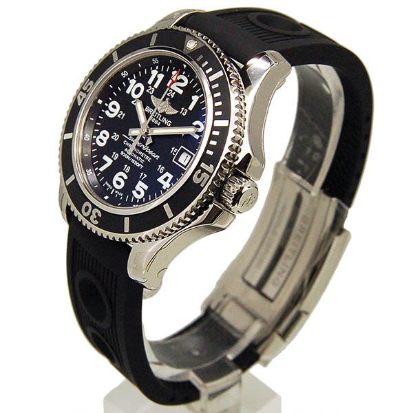 ブライトリング　BREITLING　スーパーオーシャン2　42　A182B67ORC　ブラック　ラバーベルト　SS　新品