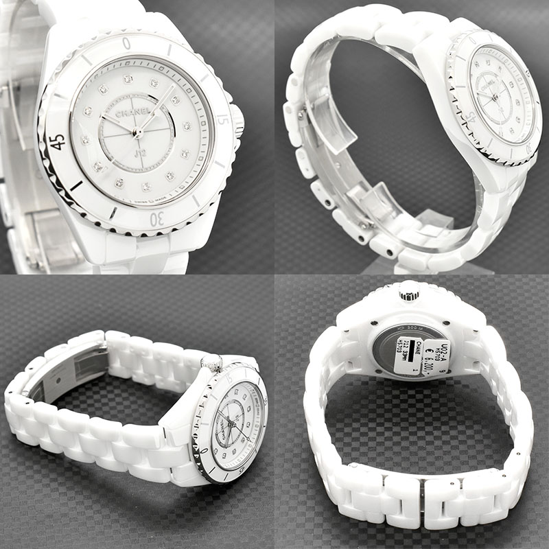 シャネル CHANEL J12 ホワイトセラミック H5703 12Pダイヤ