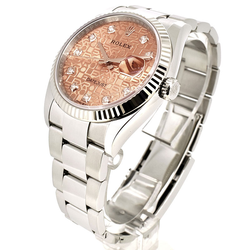 ロレックス ROLEX デイトジャスト36 126234G 10Pダイヤ ピンク ホリ