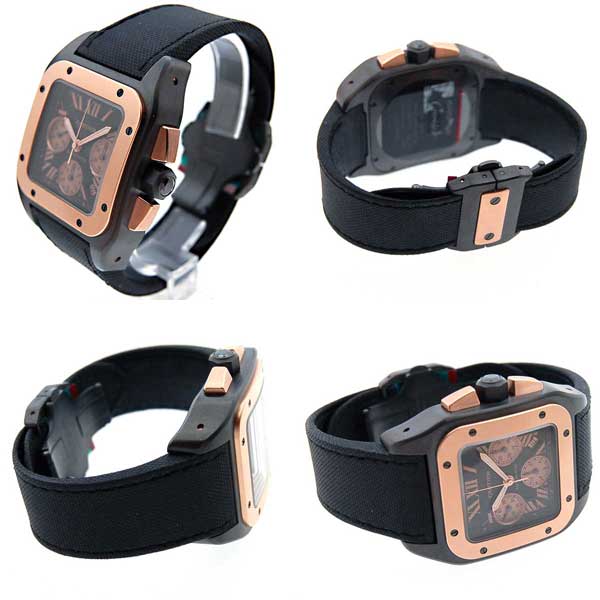 カルティエ CARTIER サントス100クロノグラフ LM W2020004 PG×SS