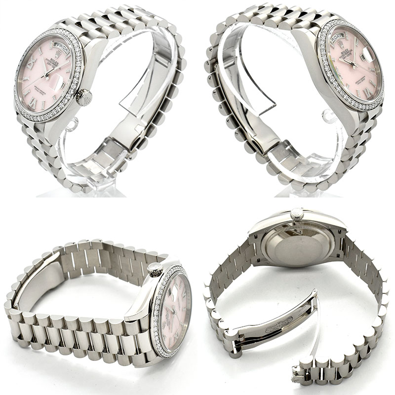 ロレックス ROLEX デイデイト 36 ベゼルダイヤ ピンクオパール