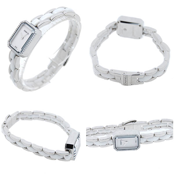 シャネル　CHANEL　プルミエール　ホワイトセラミック　H2132　ケースダイヤ　USED　中古