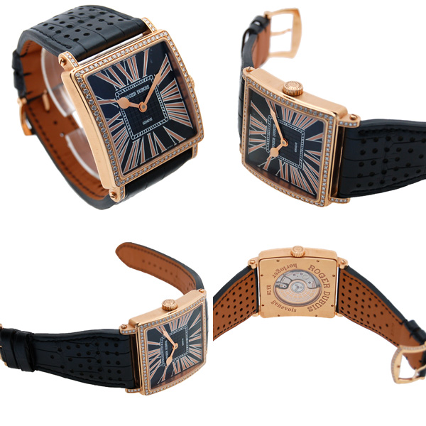 ロジェ・デュブイ　ROGER DUBUIS　ゴールデンスクエア　G40　世界28本限定　18KPG　ベゼルダイヤ　革ベルト　USED　中古