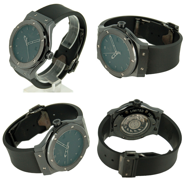 ウブロ HUBLOT クラシックフュージョン 純正ストラップ 黒レザーラバー中古 ウブロ HUBLOT クラシックフュージョン 純正ストラップ 黒レザー