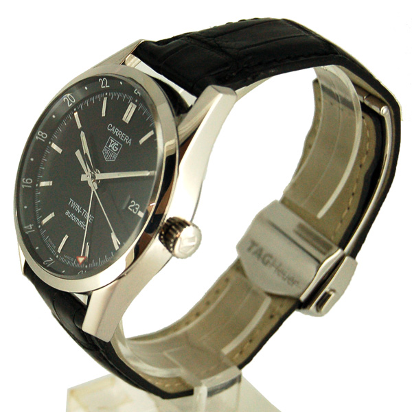 タグホイヤー TAG HEUER カレラ ツインタイム WV2115.FC6180 黒 自動巻 