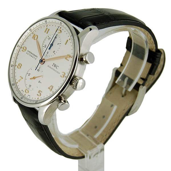 IWC　ポルトギーゼ　IW371401　シルバー　金針　自動巻　革ベルト　USED　中古