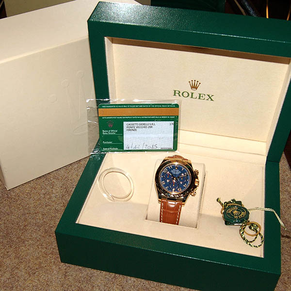 ロレックス ROLEX デイトナ Ref.116518 18KYG ブルー 自動巻 革