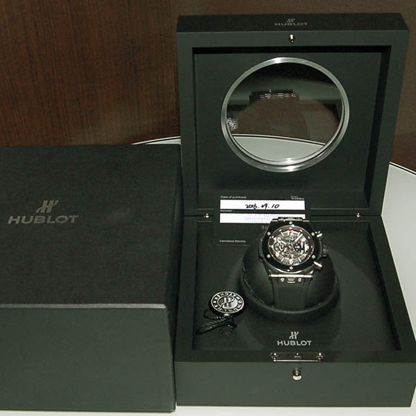 ウブロ　HUBLOT　ビッグバン　ウニコ　チタニウム　セラミック　411.NM.1170.RX　ラバーベルト　USED　中古