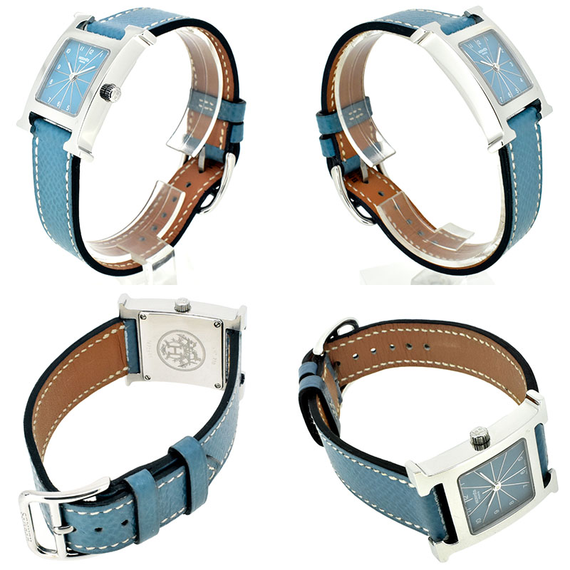 エルメス HERMES Hウォッチ HH1.210.631 クォーツ ブルー SS 30