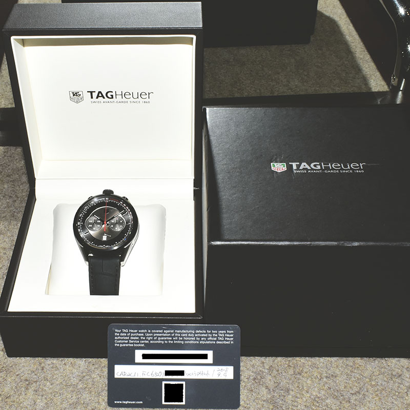 タグ・ホイヤー TAG Heuer 腕時計 カレラ キャリバー1887 ジャックホイヤー エディション CAR2C11.FC6327 50周年記念モデル シルバー/グレー サンレイ文字盤 SS チタン ブラック クロコダイルレザーベルト 黒 自動巻き 【箱・保付き】