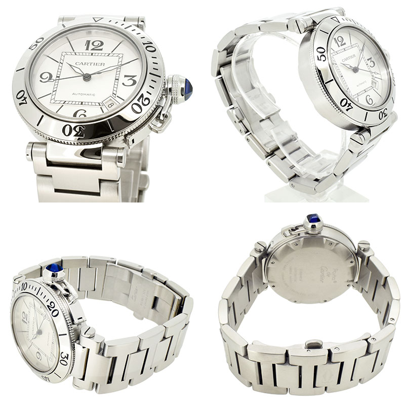 カルティエ CARTIER パシャ シータイマー W31080M7 SS シルバー 40.5mm