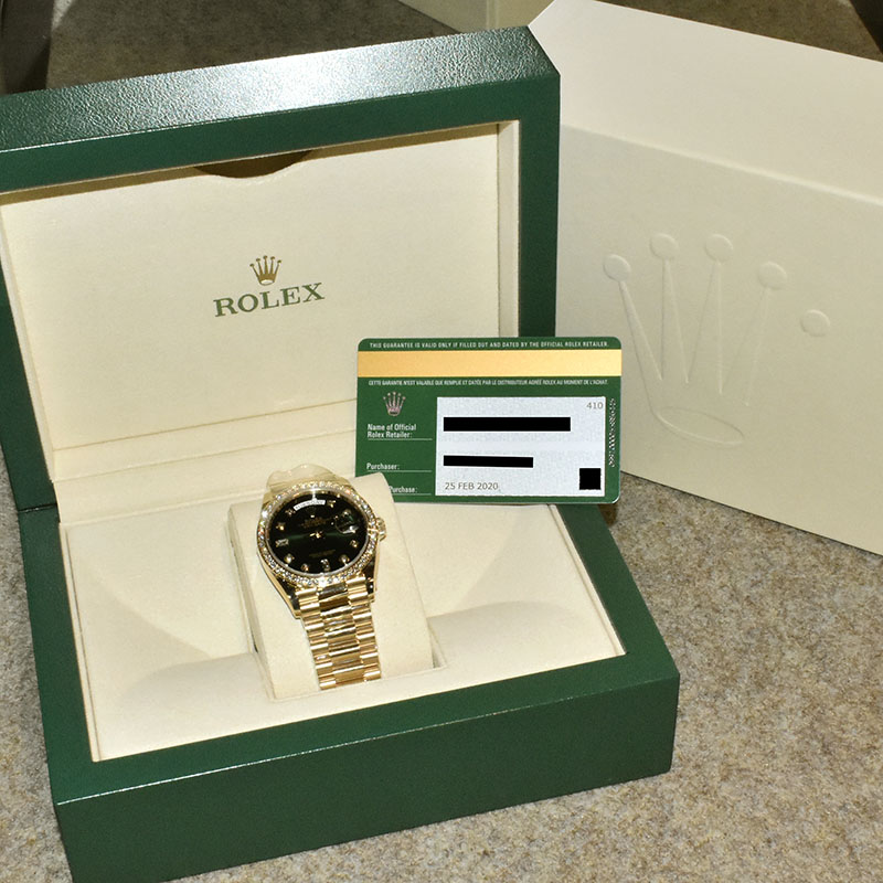 ロレックス ROLEX デイデイト 36 ベゼルダイヤ 128348RBR 18KYG