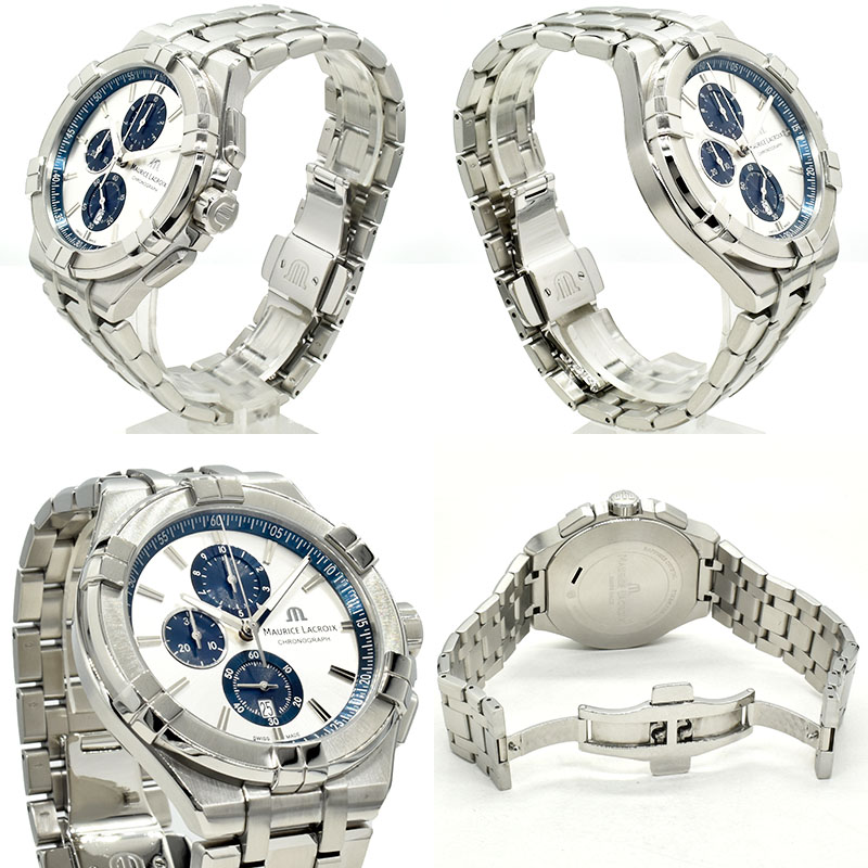 モーリスラクロア アイコAI1018-SS002-131-1 Maurice Lacroix Aikon Chronograph Silver Dial Silver Steel